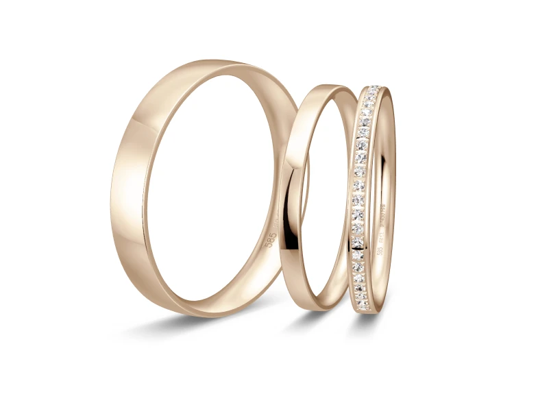 Breuning Trauring Kombination „Memoire“ in Gold Blush - Trauringe und ...